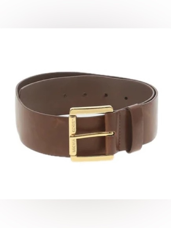 Michael Kors Accessories - Michael Kors Brown Leather Belt with Gold-Tone Buckle Sz XS